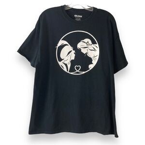 Graphic T-Shirt Tattoo Black White Silhouette Adult XL Young Love Romeo Juliet